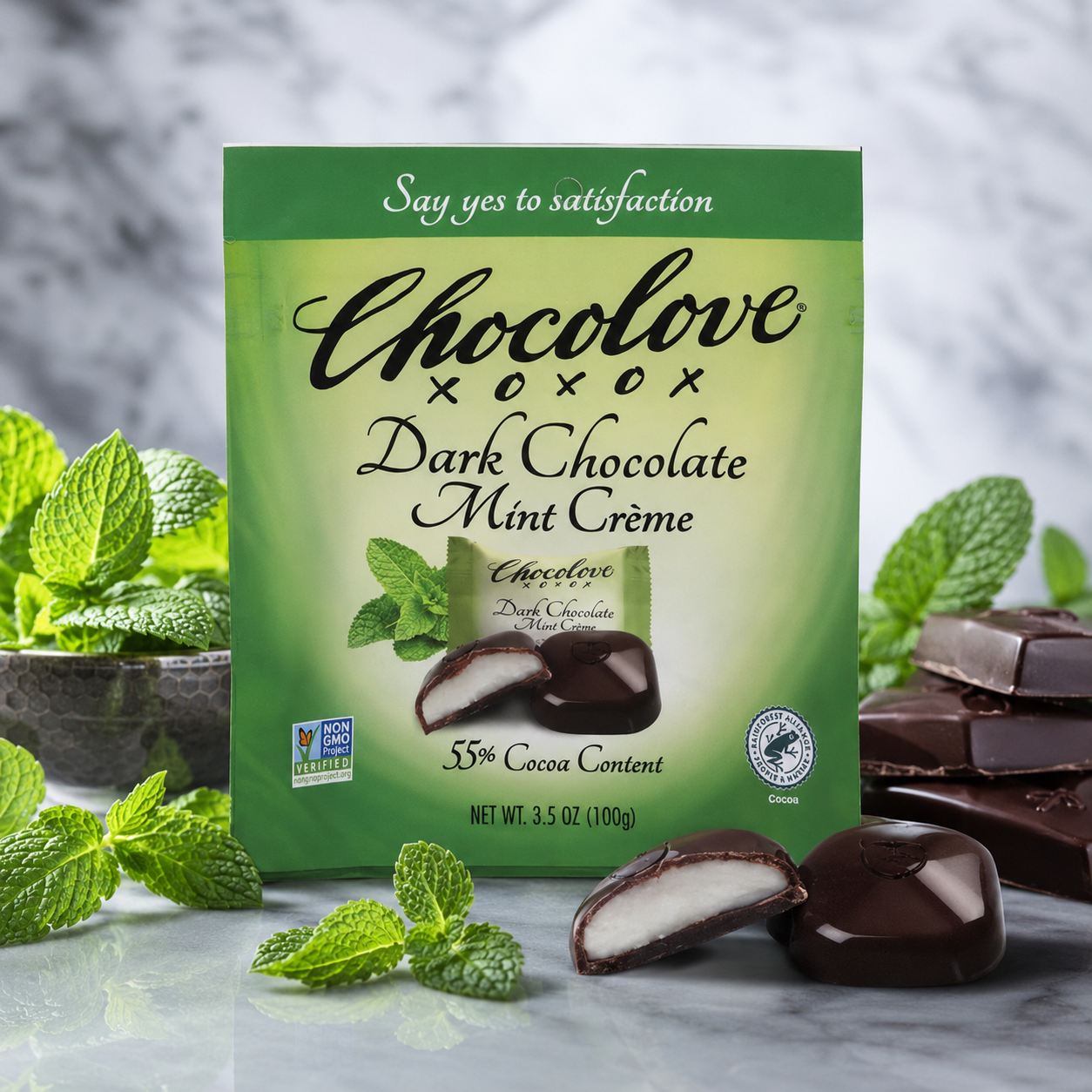 CHOCOLOVE Dark Chocolate Mint Cr?me Bites, 3.5 OZ