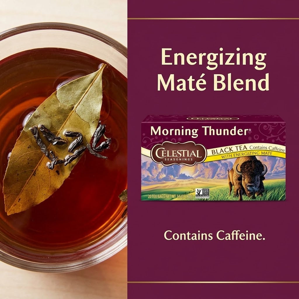 Celestial Seasonings Black Tea, Morning Thunder, 20 Count Celestial Seasonings