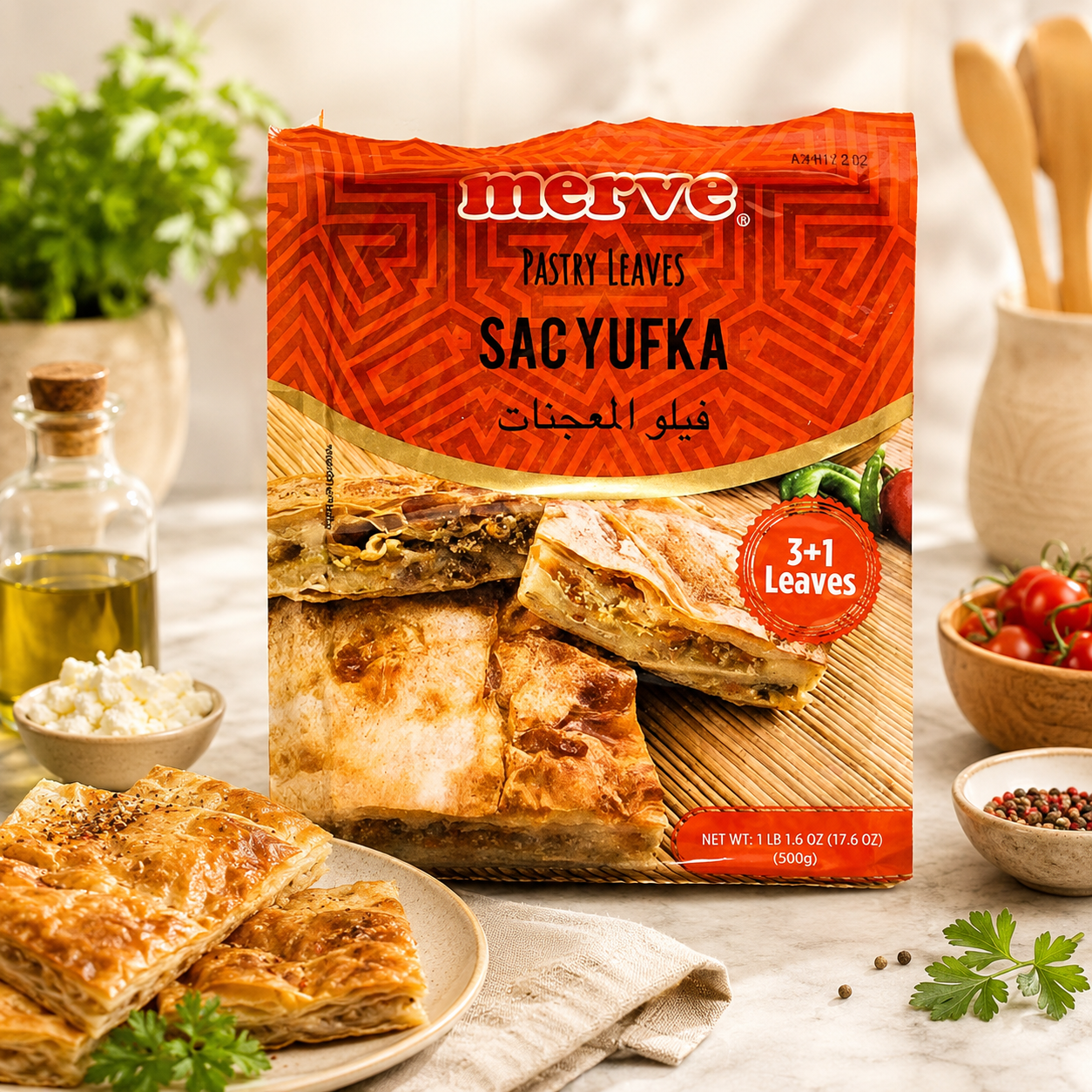 Merve Turkish Pastry Leaves Sac Yufka 3+1 Leaves 17.64 oz