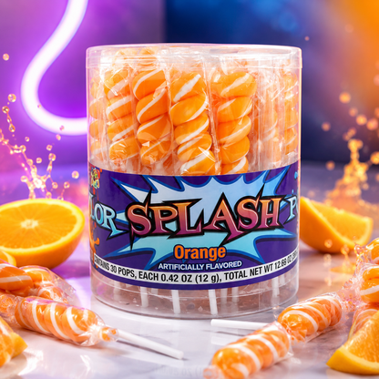 COLORSPLASH LOLLIPOPS Orange Lollipops Jar 12.69 oz 30 Pops