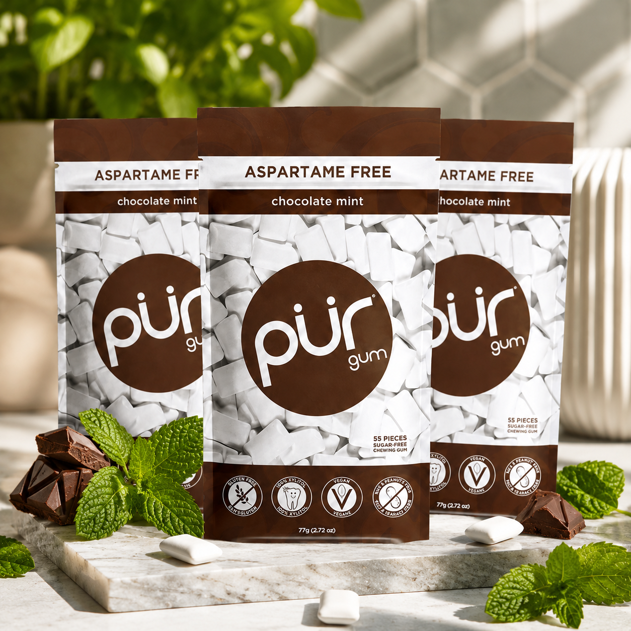 PUR Gum Chocolate Mint Sugar-Free Chewing Gum 2.72 oz