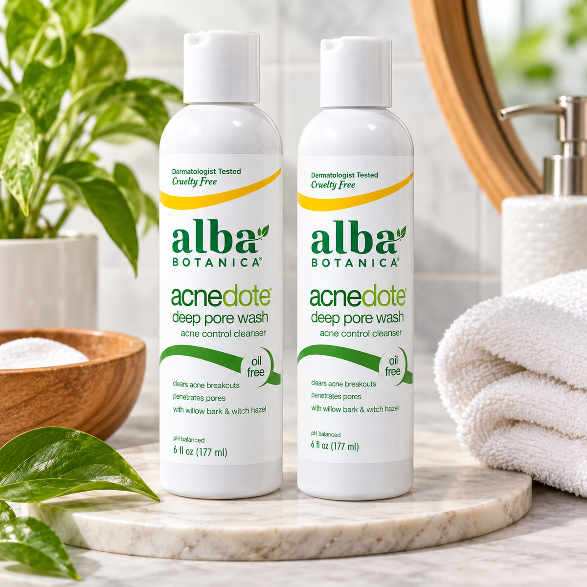 Alba Botanica Natural Acnedote Deep Pore Wash, 6 oz (Pack of 2) Alba Botanica