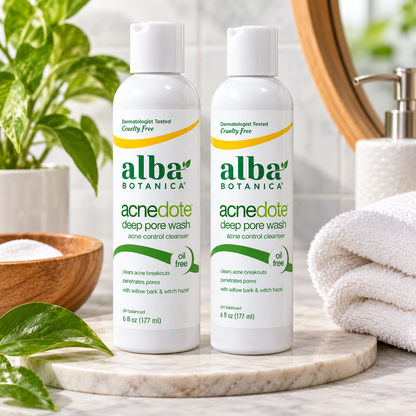 Alba Botanica Natural Acnedote Deep Pore Wash, 6 oz (Pack of 2) Alba Botanica