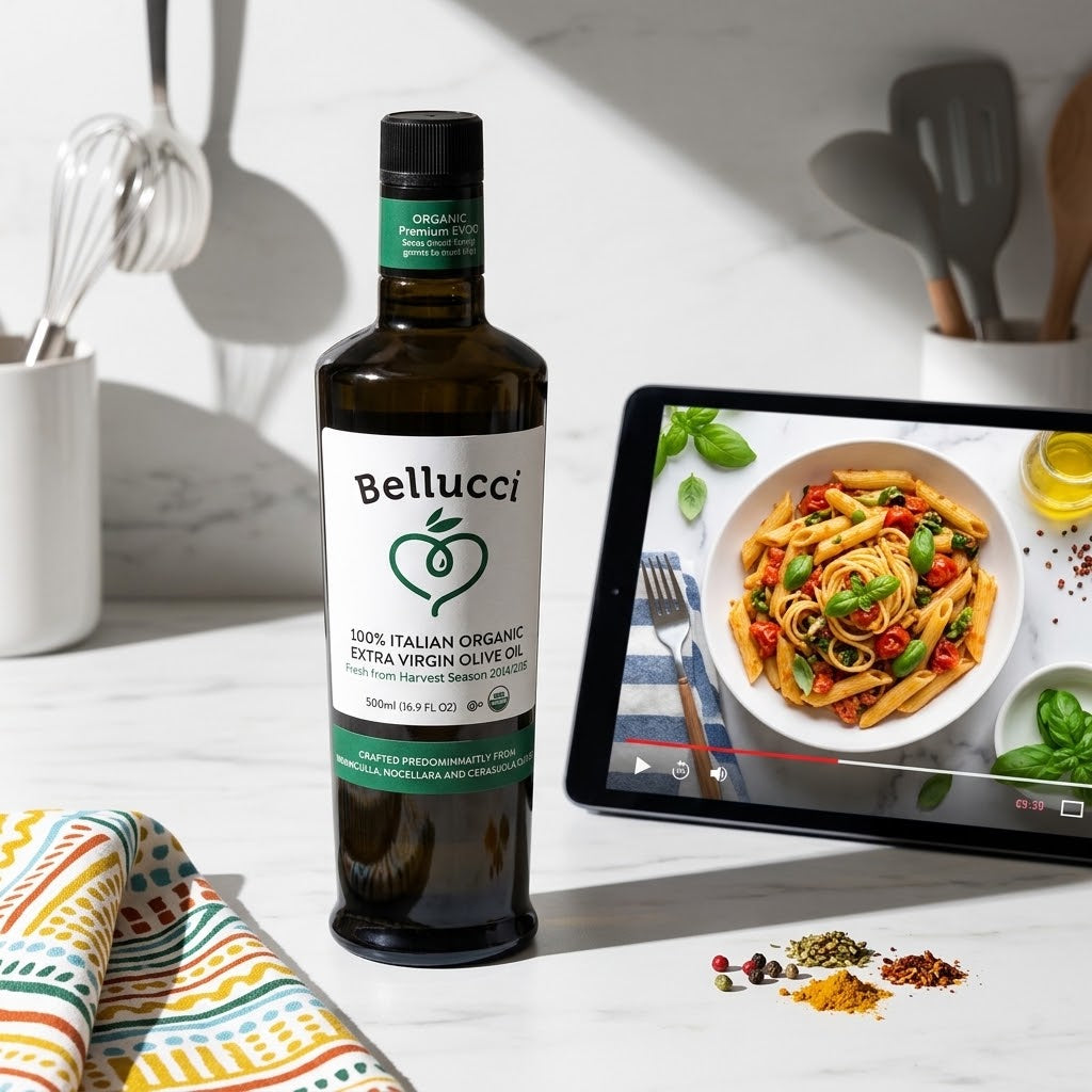 Bellucci Premium Olive Oil, Extra Virgin Organic, 16.9 fl oz Bellucci