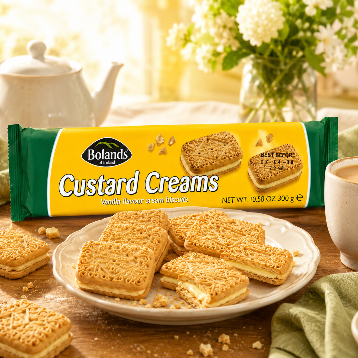Bolands Custard Creams Cookie Imported from Ireland 10.58 oz