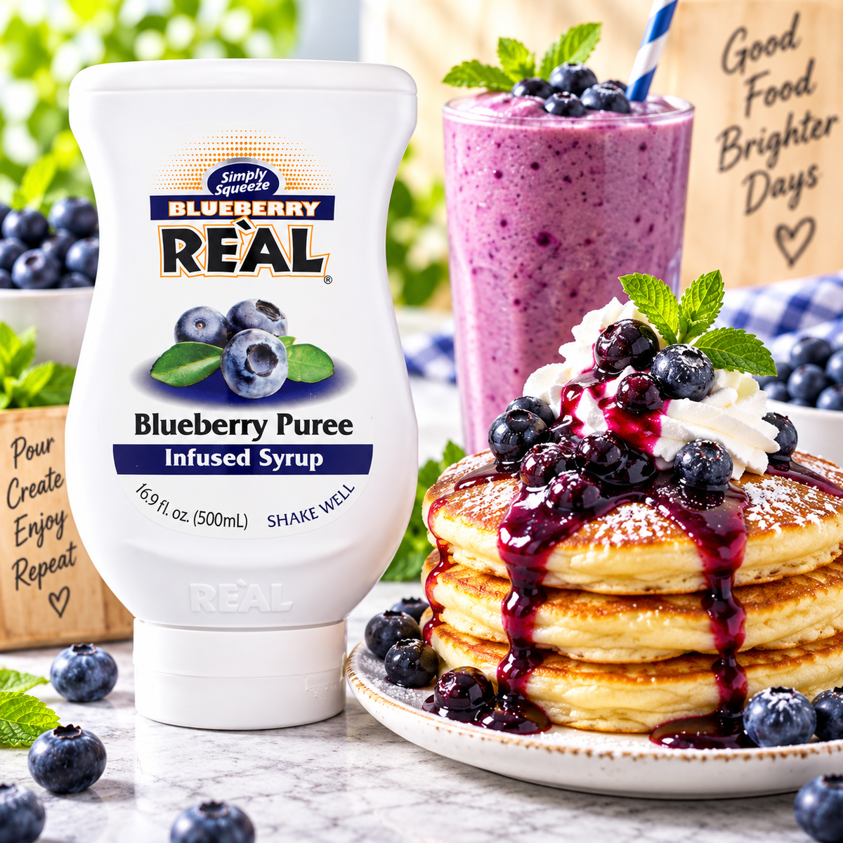 Real Infused Exotics Blueberry Puree Syrup, 16.9 fl oz ReÃƒÂ l
