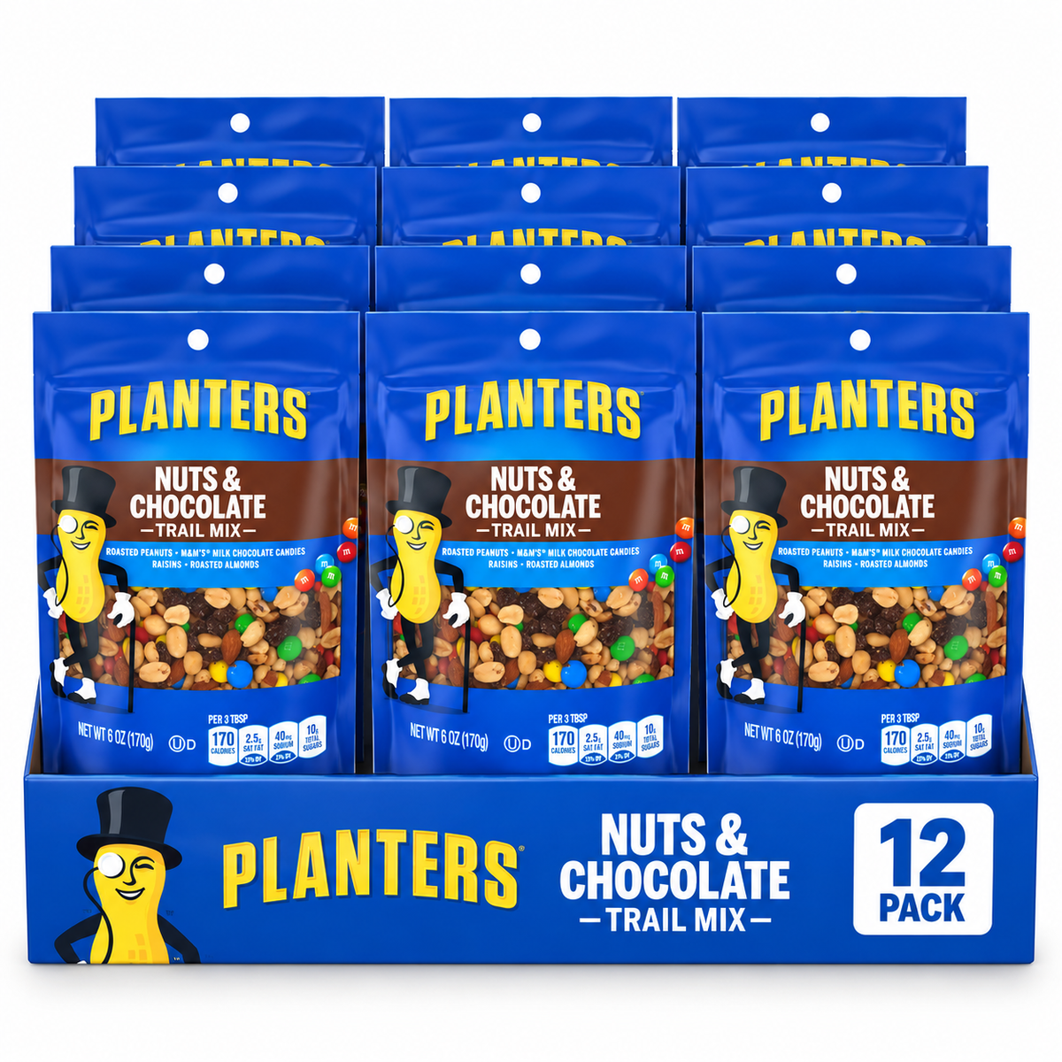 Planters Nuts & Chocolate M&M's, 6 oz Bags (Pack of 12) Planters