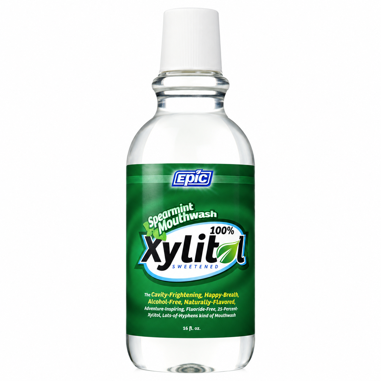 Epic Xylitol Spearmint Flavored Mouthwash 16 oz