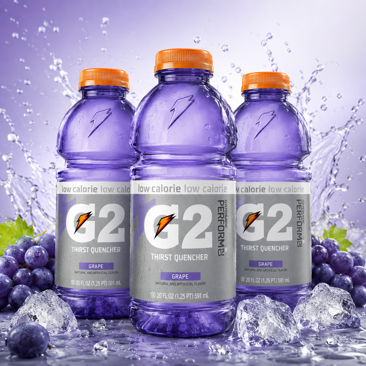 Gatorade G2 Sports Drink Grape Low Calorie 20-oz Bottles