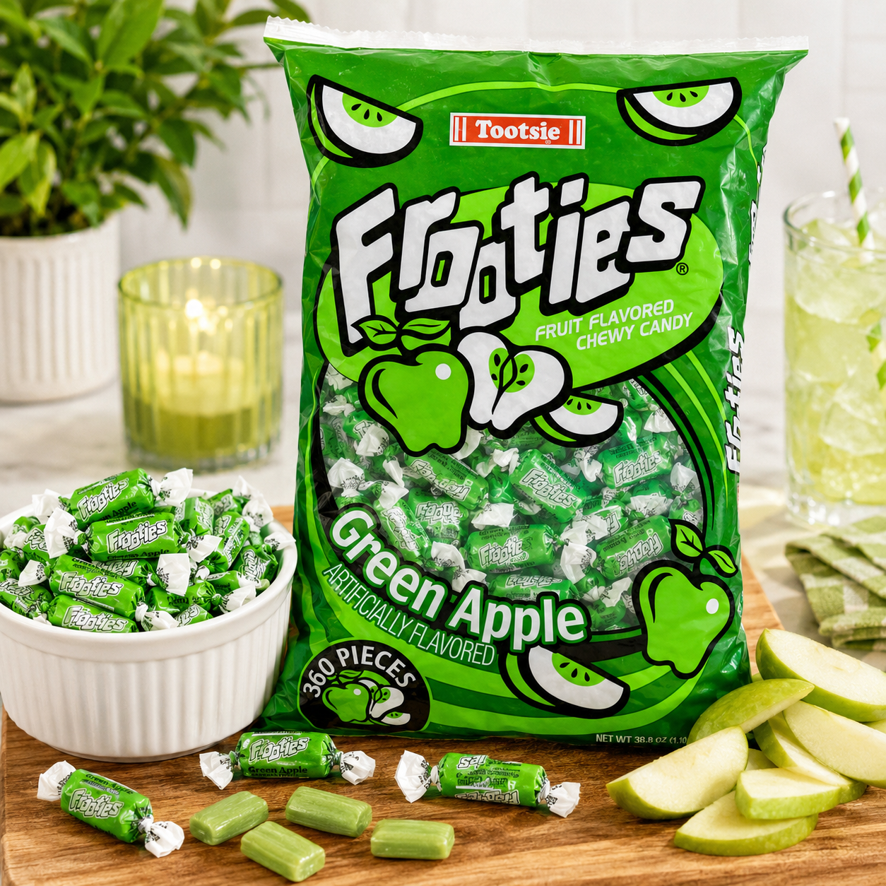 Tootsie Rolls Frooties Green Apple Candy Chewy Fruit Flavored Treats