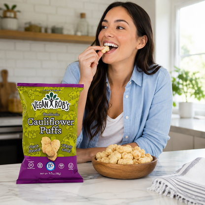 Vegan Rob's Plant Based Probiotic Cauliflower Puffs Gluten Free Kosher 3.5 oz