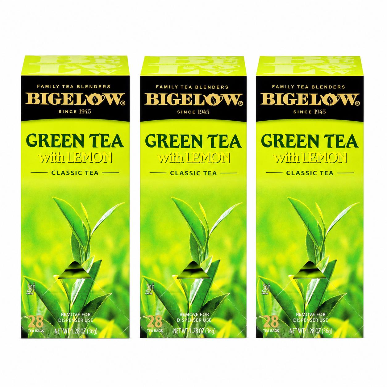 Bigelow Green Tea with Lemon Tea Bags Lemon Flavor Rich in Antioxidants 28 ct Box