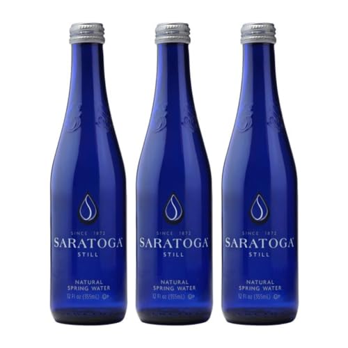 Saratoga Still Natural Spring Water, 12oz Glass Bottles (3 Pack)