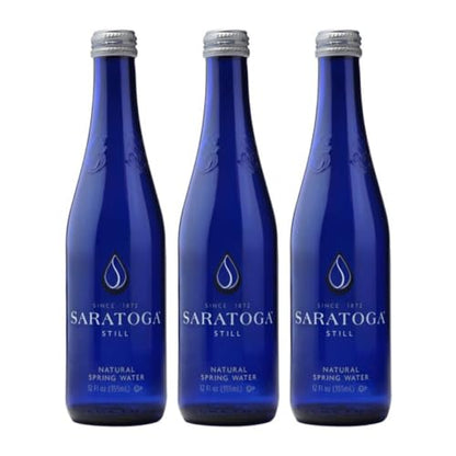 Saratoga Still Natural Spring Water, 12oz Glass Bottles (3 Pack)