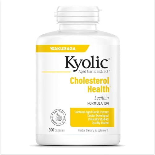 Kyolic Aged Garlic Extract Cholesterol Health\* Formula 104, 300 Capsules Kyolic
