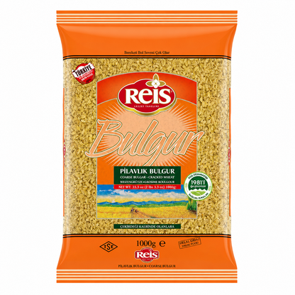 Reis Coarse Bulgur Wheat Berries Whole Grain Vegan Halal High Fiber & Protein for Pilafs Meals & Soups 2.2 Lb