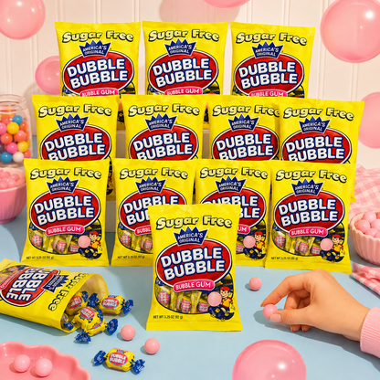 Dubble Bubble Sugar Free, 3.25-Ounce Bags (Pack of 12)
