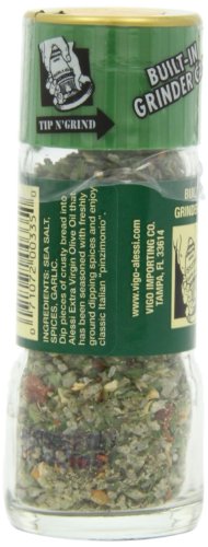 Alessi Herb & Seasoning Grinder, Dipping Spices for Olive Oil, Tip n' Grind Garlic, 0.76 Ounce (Pack of 4)