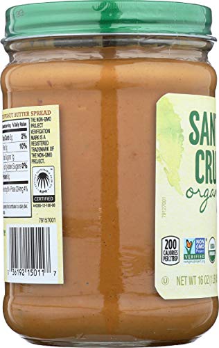 Santa Cruz ORGANIC Peanut Butter Dark Roasted Crunchy No Stir 16 oz