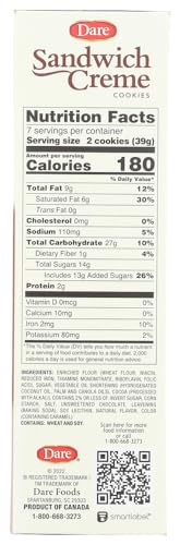 Dare Chocolate Fudge Creme Cookies, 10.2 oz (Pack of 4)