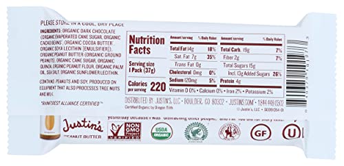 Justin's Organic Dark Chocolate Crispy Peanut Butter Cups 1.32 oz