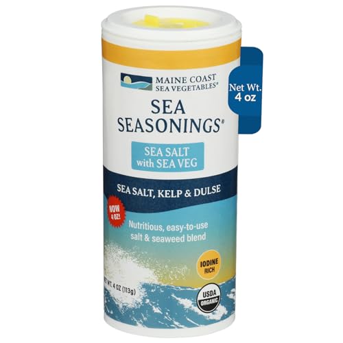 Maine Coast Sea Vegetables Sea Salt with Sea Veg Shaker - Wild-Harvested Maine Coast Sea Vegetables