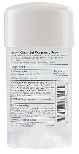 Almay Sensitive Skin Clear Gel Fragrance Free 2.25 oz (Pack of 6)