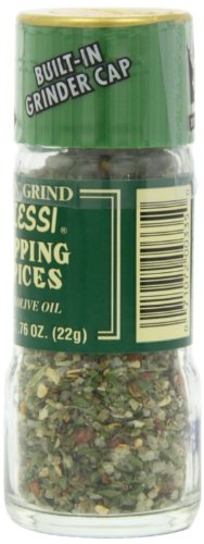 Alessi Herb & Seasoning Grinder, Dipping Spices for Olive Oil, Tip n' Grind Garlic, 0.76 Ounce (Pack of 4)