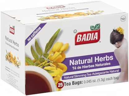 Badia Tea Bag,Natural Herbs 25 Tea Bags (Pack of 2)