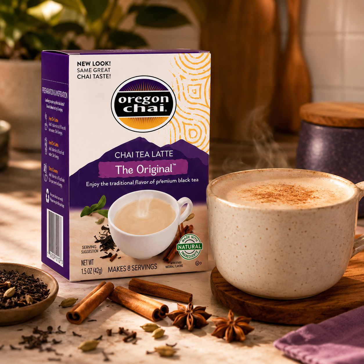 Oregon Chai Original Chai Tea Latte Mix 8 packets per box