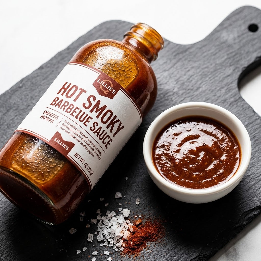 Lillie's Q Hot Smoky Barbecue Sauce, 21 oz (Pack of 2) Lillie's Q