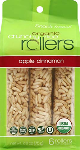CRUNCHY ROLLERS Organic Apple Cinnamon Rice Rollers 6 Count, 2.6 oz Crunchy Rollers