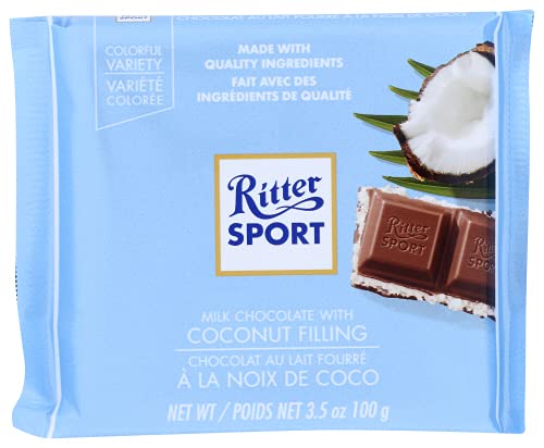 Ritter Sport Coconut Chocolate Bars 3 Count 100g Each