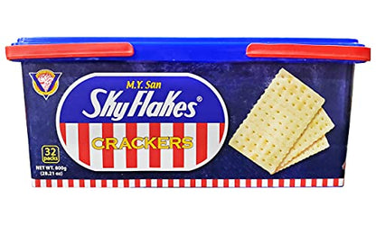 M.Y. San SkyFlakes Filipino Crackers 32 Packs 800g (Pack of 2)