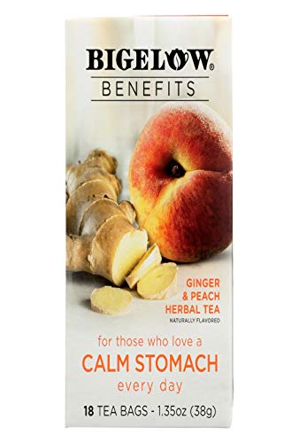 Bigelow Benefits Herbal Tea Ginger Peach, 18 Count (Pack of 2) Bigelow