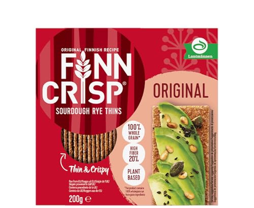 Finn Crisp Sourdough Rye Thins, Original Crispbread, 7 oz Boxes (Pack of 9) Finn Crisp