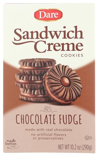 Dare Chocolate Fudge Creme Cookies, 10.2 oz (Pack of 4)