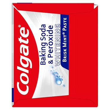 Colgate Baking Soda and Peroxide Toothpaste, Whitening Baking Soda Toothpaste, Brisk Mint Flavor, Whitens Teeth, Fights Cavities and Removes Surface Stains for Whiter Teeth, 2.5 Oz Tube, (Pack of 6)