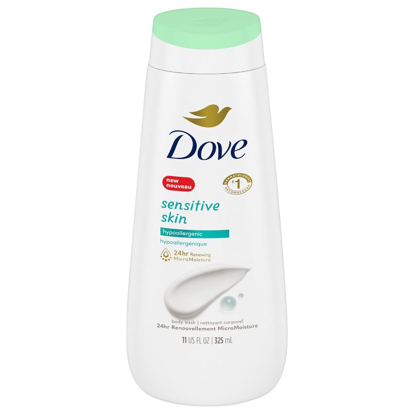Dove Sensitive Skin Beauty Body Wash 12 oz (Pack of 3)