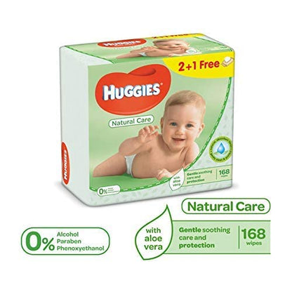 Huggies Natural Care Baby Wipes with Aloe Vera 56 Count (Pack of 12) Total 672 Wipes