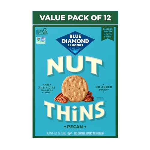 Blue Diamond Almonds Pecan Nut-Thins Cracker Crisps, 4.25 oz (Pack of 12) Blue Diamond Almonds