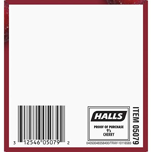 HALLS Cherry Cough Drops with Menthol 180 Drops 20 Sticks