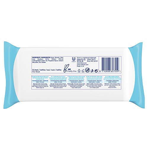 Dove Baby Wipes Rich Moisture 50 Count (Pack of 6)