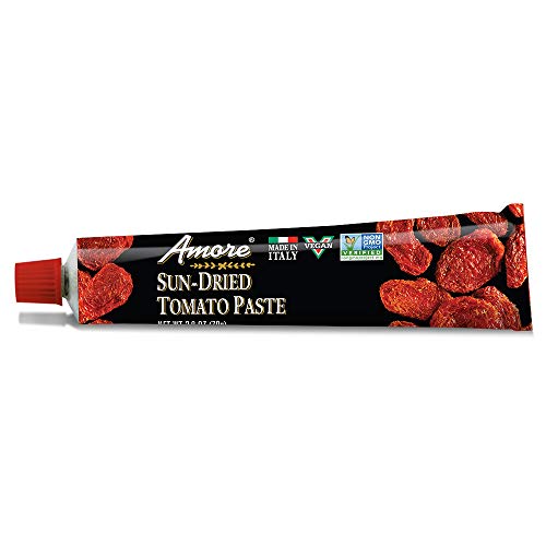 Amore Vegan Sun Dried Tomato Paste in a Tube Non GMO Made in Italy (Pack of 6)