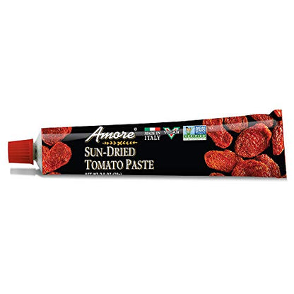 Amore Vegan Sun Dried Tomato Paste in a Tube Non GMO Made in Italy (Pack of 6)