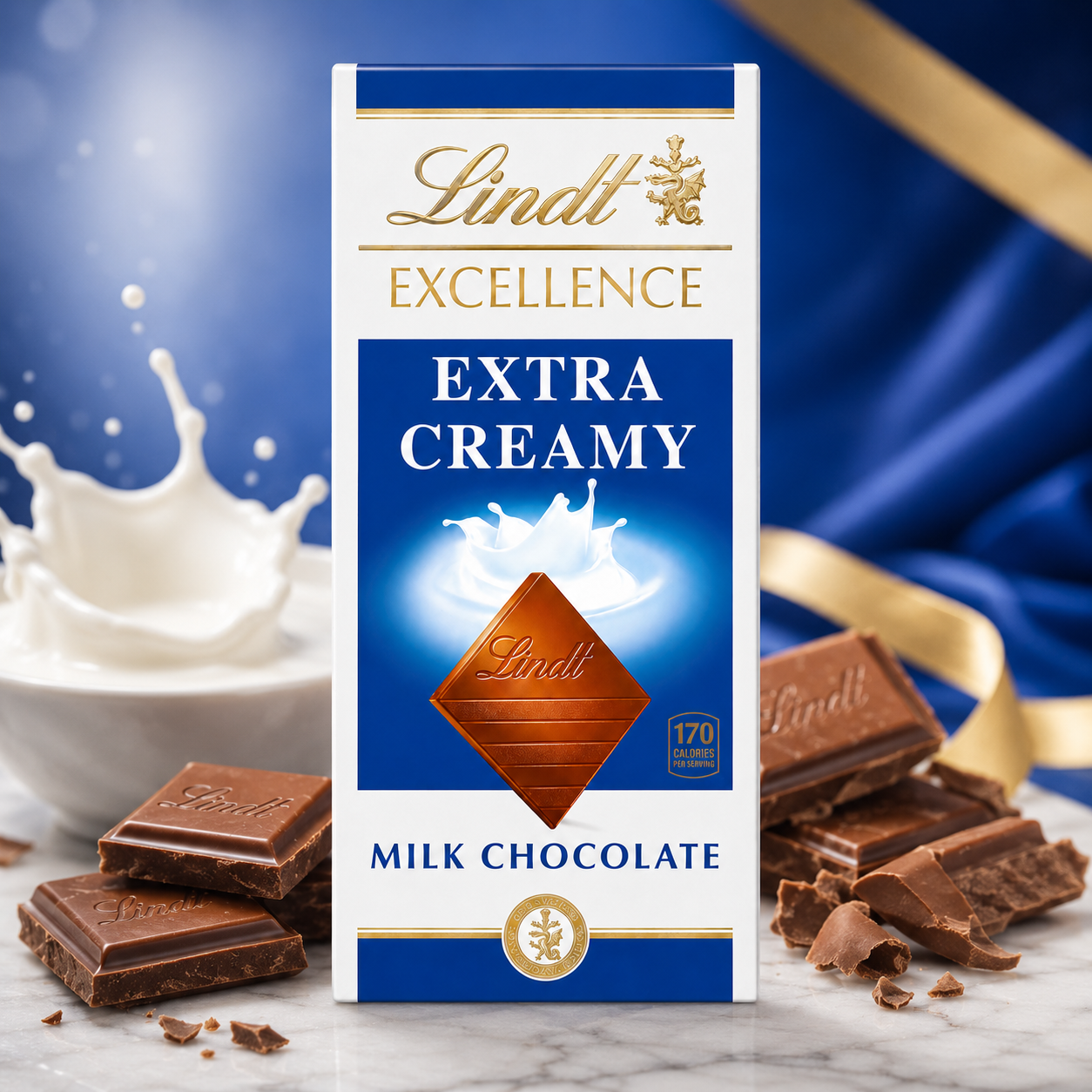 Lindt EXCELLENCE Extra Creamy Milk Chocolate Candy Bar, Milk Chocolate, 3.5 oz. Bar