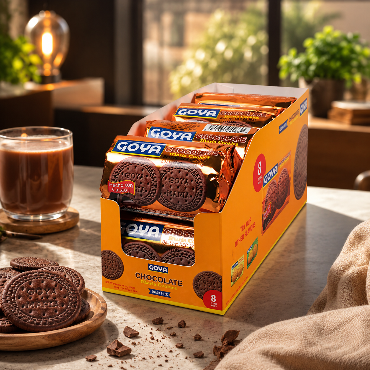 Goya Foods Chocolate Maria Cookies, 3.5 Ounce (Pack of 8)