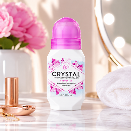 Crystal Essence Mineral Body Deodorant Roll-On Unscented 2.25 fl oz