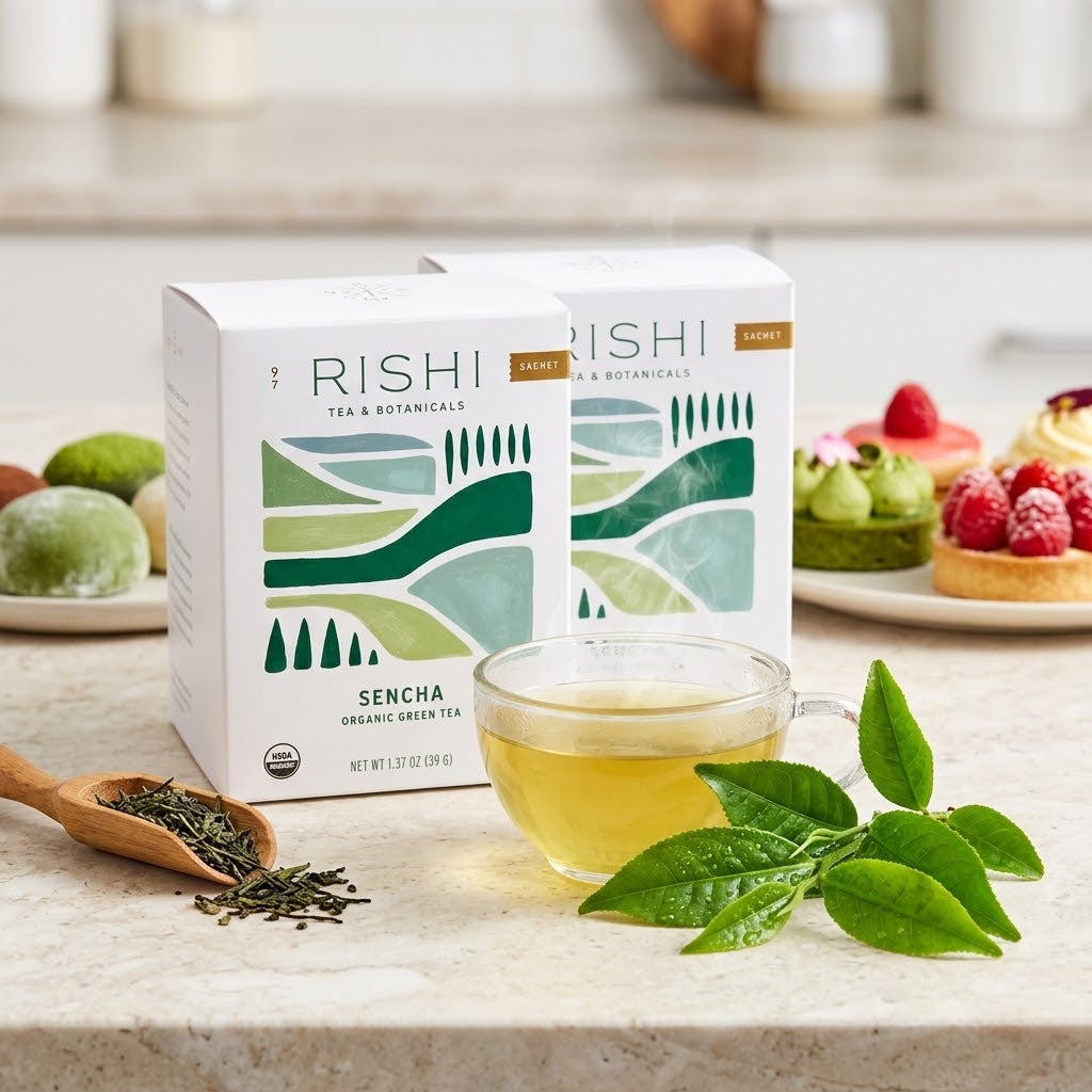 Rishi Tea & Botanicals Sencha Organic Green Tea, 15 sachets (Pack of 2) Rishi Tea & Botanicals