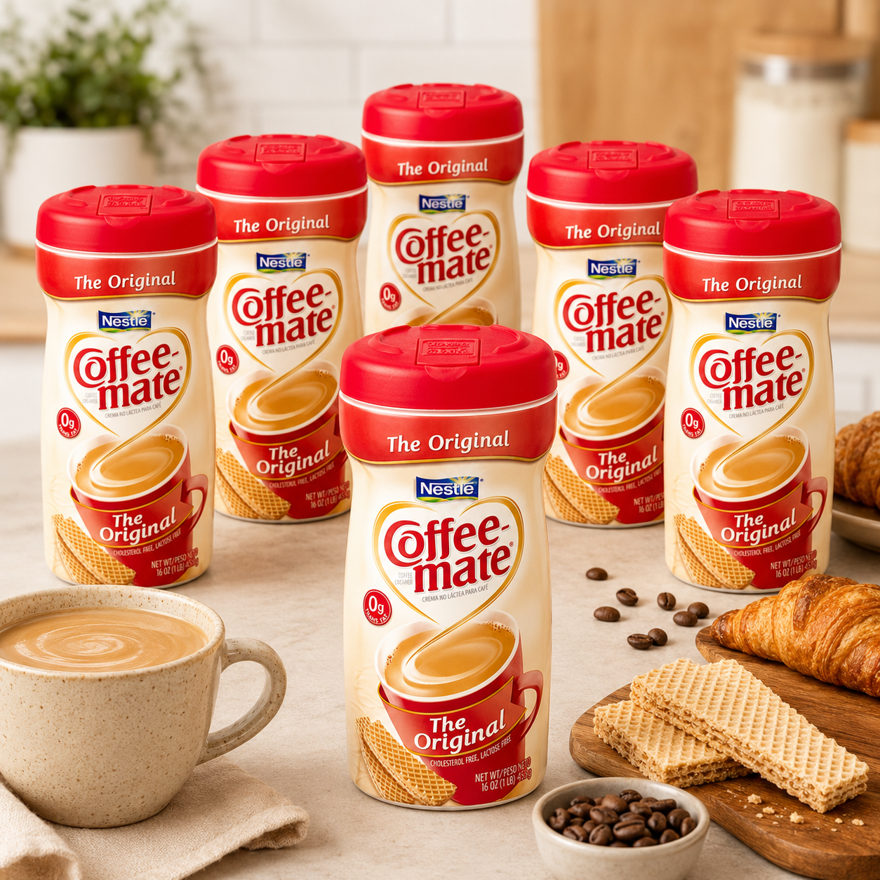 Nestle Coffee-mate Powdered Coffee Creamer Original Non-Dairy 16-Ounce Container (Pack of 6)